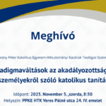 Különleges és egyedülálló teológiai konferencia lesz a PPKE – Pázmány Péter Katolikus Egyetemen